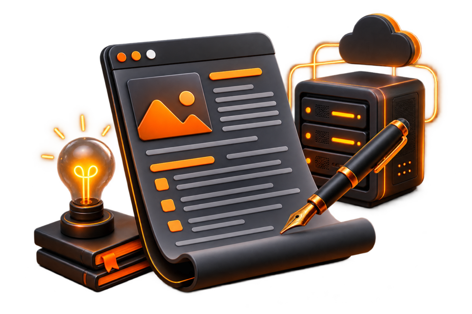 Hosting insights and technical blog illustration