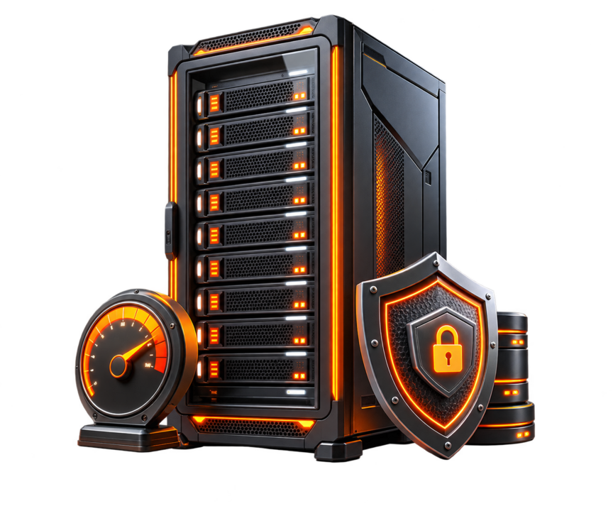 High-performance dedicated server illustration